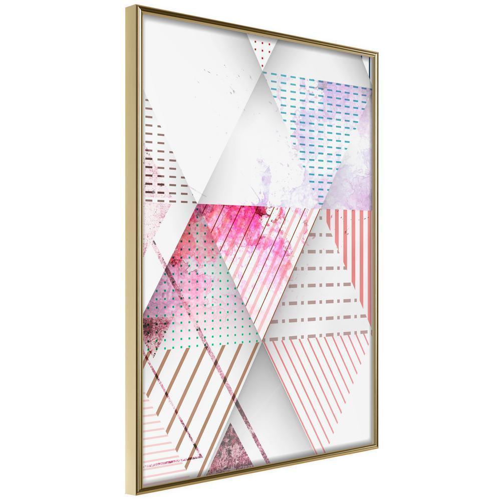 Abstract Poster Frame - Patchwork III-artwork for wall with acrylic glass protection