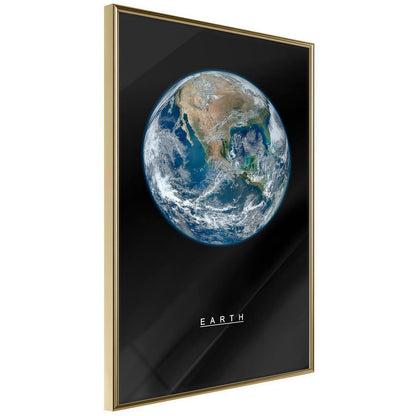 Framed Art - The Solar System: Earth-artwork for wall with acrylic glass protection