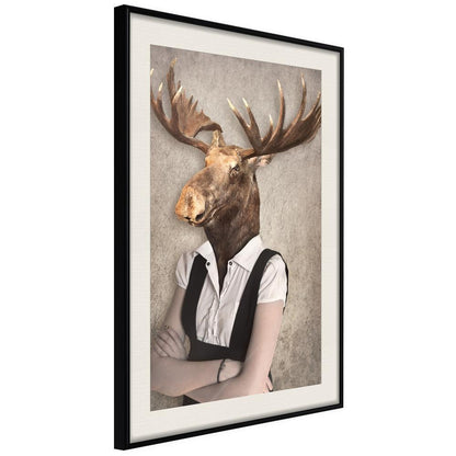 Frame Wall Art - Animal Alter Ego: Moose-artwork for wall with acrylic glass protection