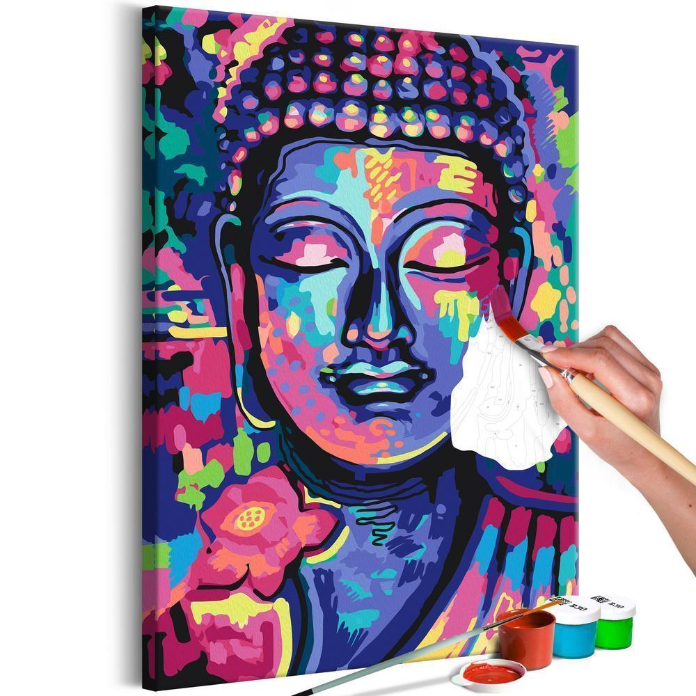 Start learning Painting - Paint By Numbers Kit - Buddha's Crazy Colors - new hobby