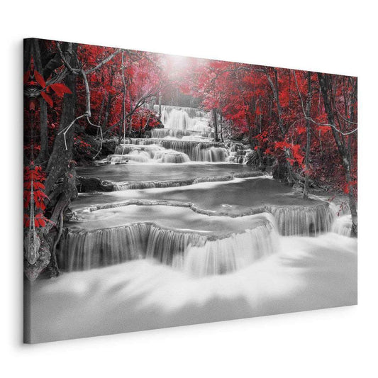 Canvas Print - Cascade of Thoughts (1 Part) Wide Red