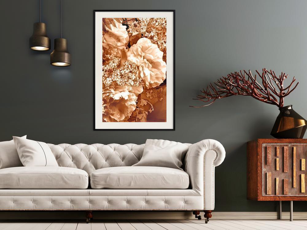 Autumn Framed Poster - May in Sepia-artwork for wall with acrylic glass protection