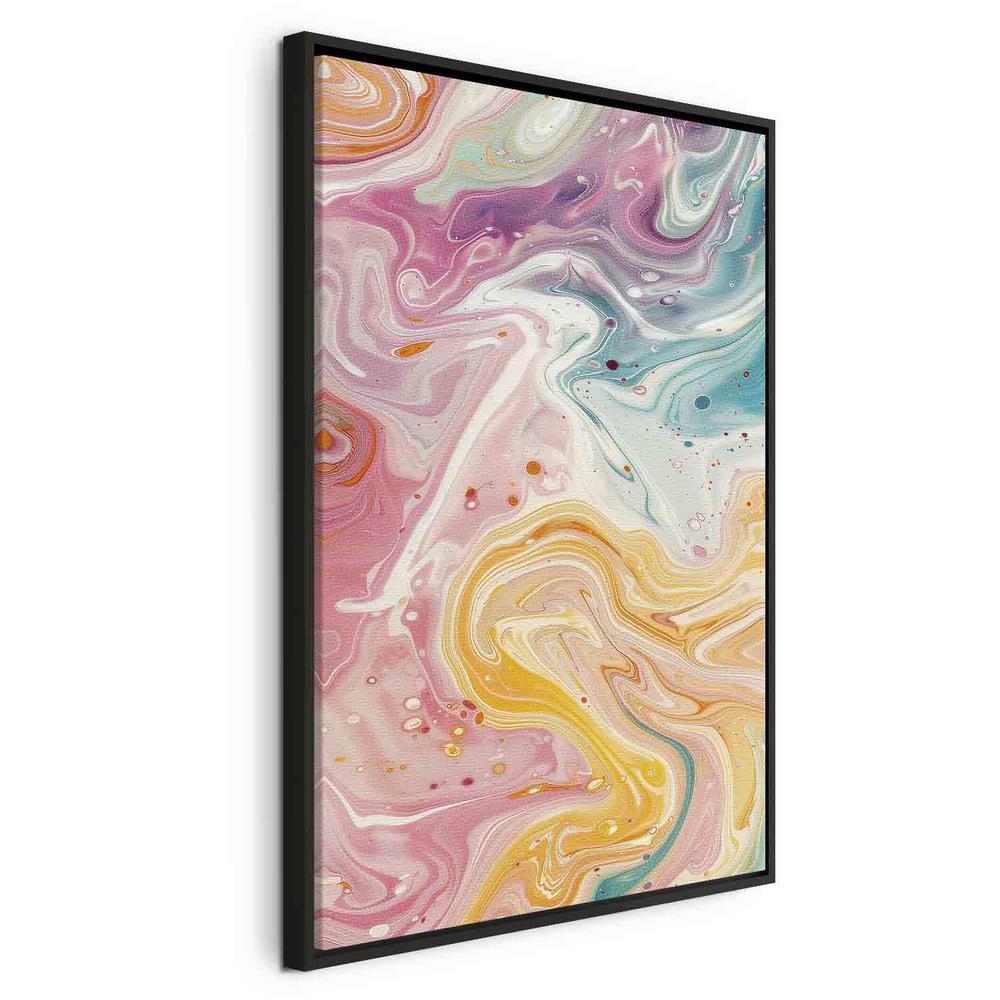 Canvas Print - Colorful Chaos - Dynamic Shapes in Shades of Pink Yellow and Blue