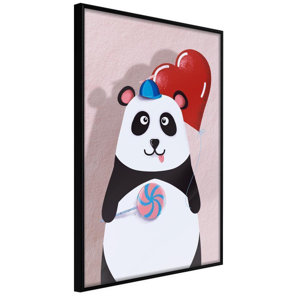 Nursery Room Wall Frame - Happy Panda-artwork for wall with acrylic glass protection