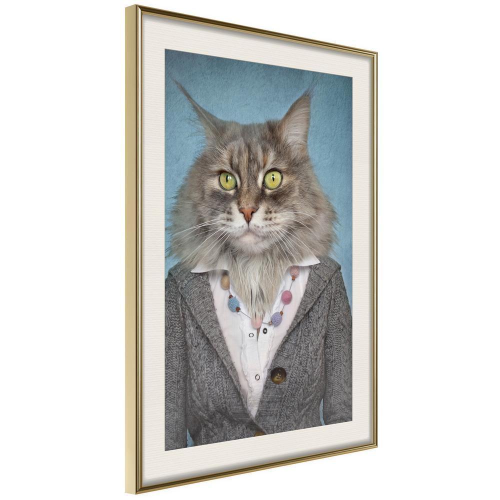 Frame Wall Art - Animal Alter Ego: Cat-artwork for wall with acrylic glass protection