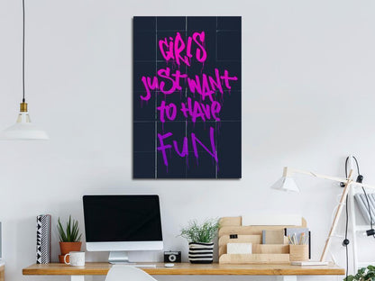 Canvas Print - Girls Just Want to Have Fun (1 Part) Vertical-ArtfulPrivacy-Wall Art Collection
