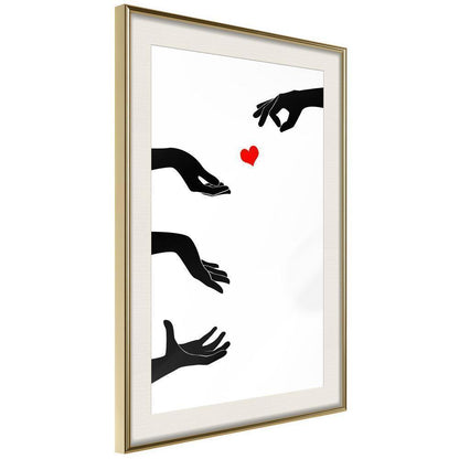 Black and White Framed Poster - Playing With Love-artwork for wall with acrylic glass protection