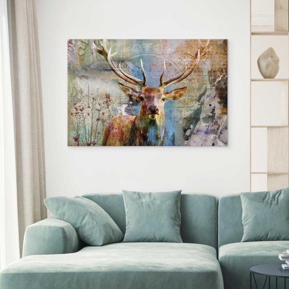 Canvas Print - Deer on Wood-ArtfulPrivacy-Wall Art Collection