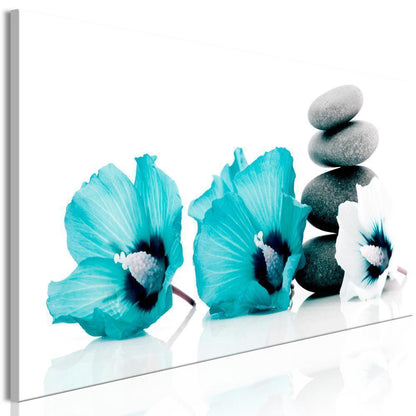 Canvas Print - Calm Mallow (1 Part) Narrow Turquoise-ArtfulPrivacy-Wall Art Collection