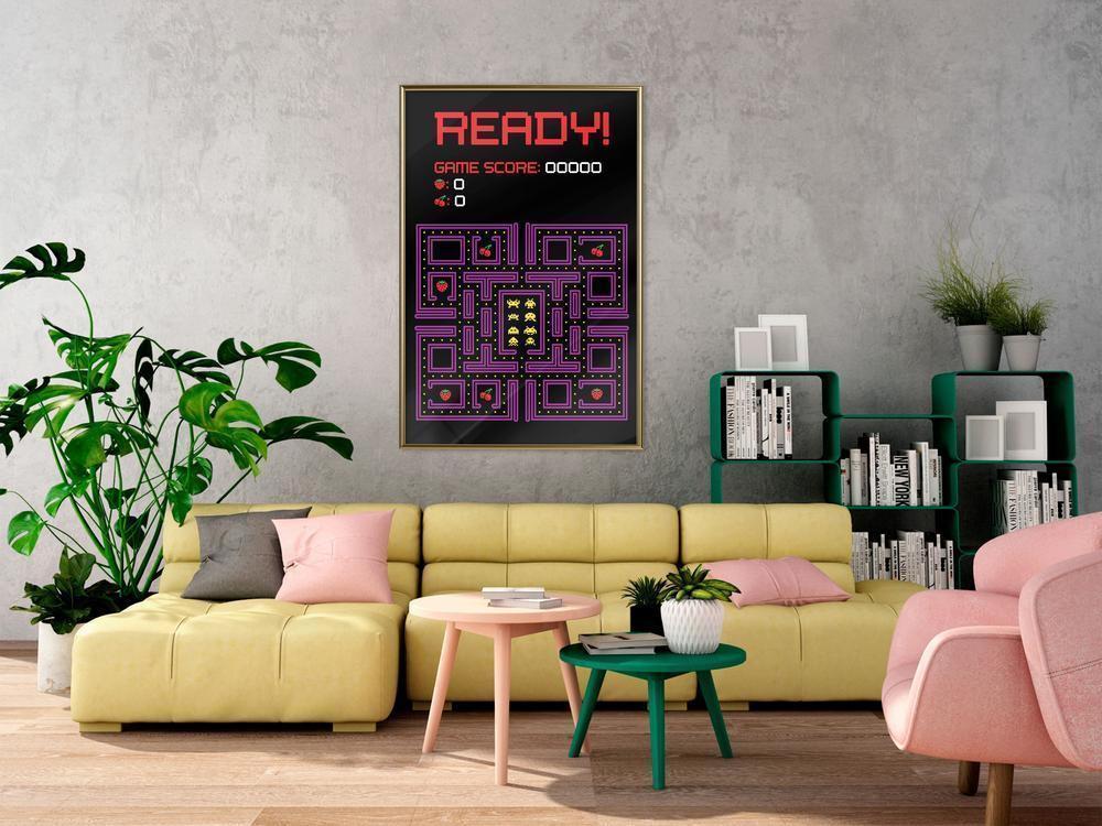 Typography Framed Art Print - Maze-artwork for wall with acrylic glass protection