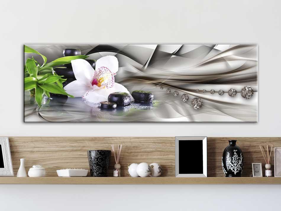 Canvas Print - Zen composition: bamboo orchid and stones-ArtfulPrivacy-Wall Art Collection