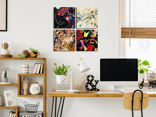 Canvas Print - Colours Dance (4 Parts)-ArtfulPrivacy-Wall Art Collection