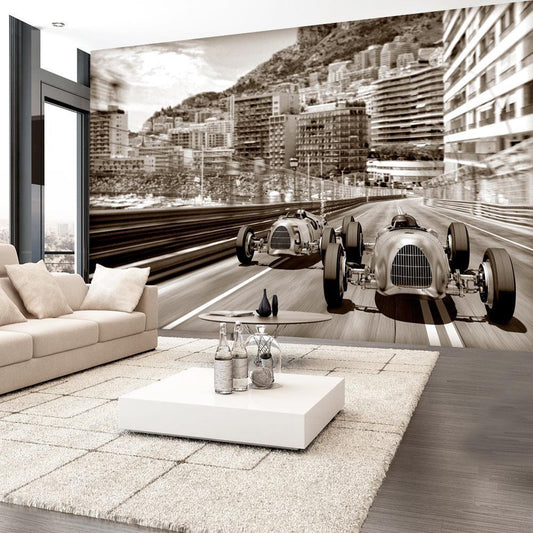 Wall Mural - Retro Formula 1-Wall Murals-ArtfulPrivacy