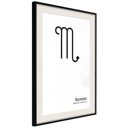 Typography Framed Art Print - Zodiac: Scorpio II-artwork for wall with acrylic glass protection