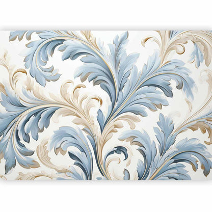 Wall Mural - Baroque Ornaments in Light Cream-Blue Hues