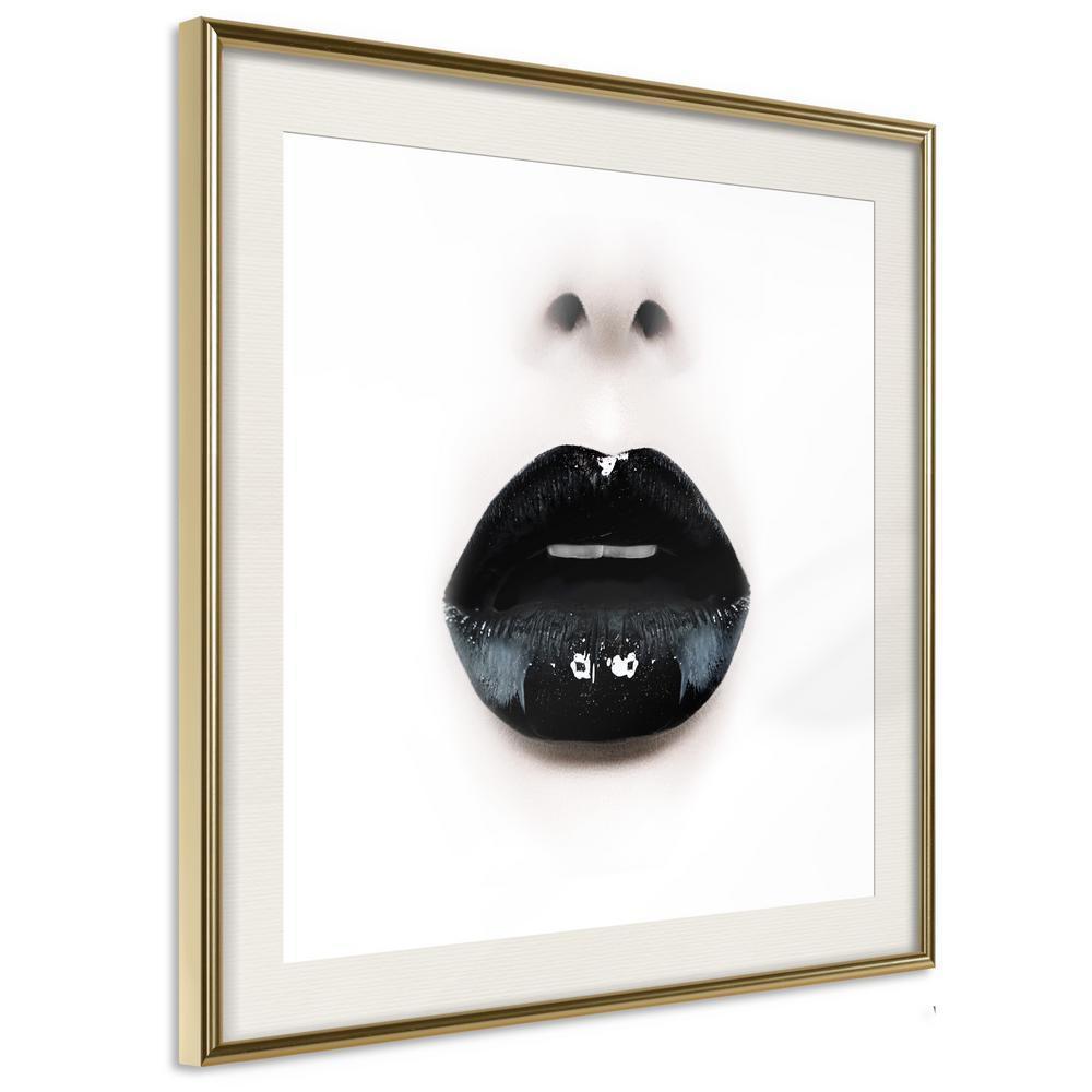 Wall Decor Portrait - Black Lipstick (Square)-artwork for wall with acrylic glass protection