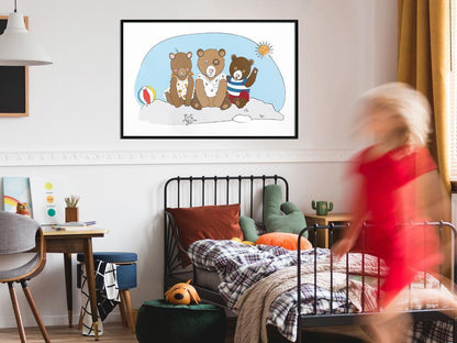 Nursery Room Wall Frame - Holidays at the Seaside-artwork for wall with acrylic glass protection