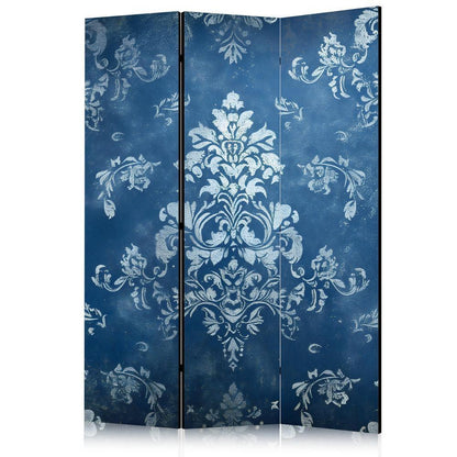 Room Divider - Retro Ornament - Decorative Motif in Rubbed Blues