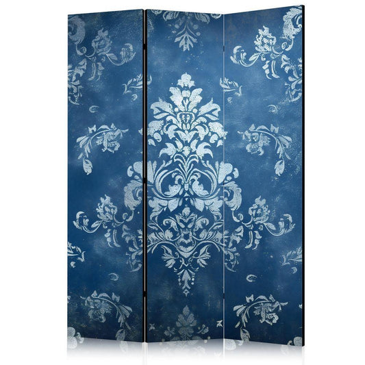 Room Divider - Retro Ornament - Decorative Motif in Rubbed Blues