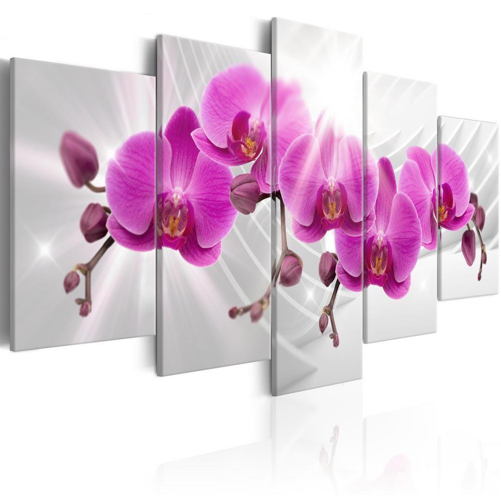 Canvas Print - Abstract Garden: Pink Orchids-ArtfulPrivacy-Wall Art Collection