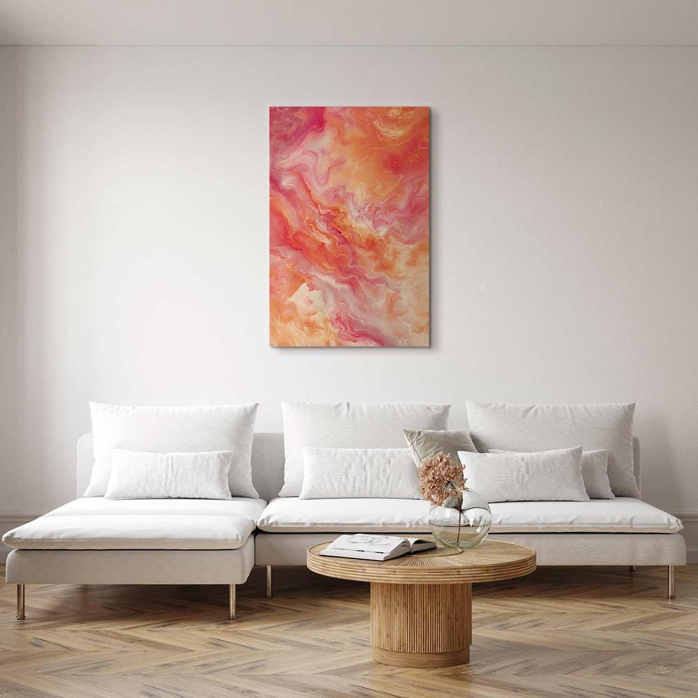 Canvas Print - Fiery Colors - Dynamic Shapes in Colors of Fire and Pink