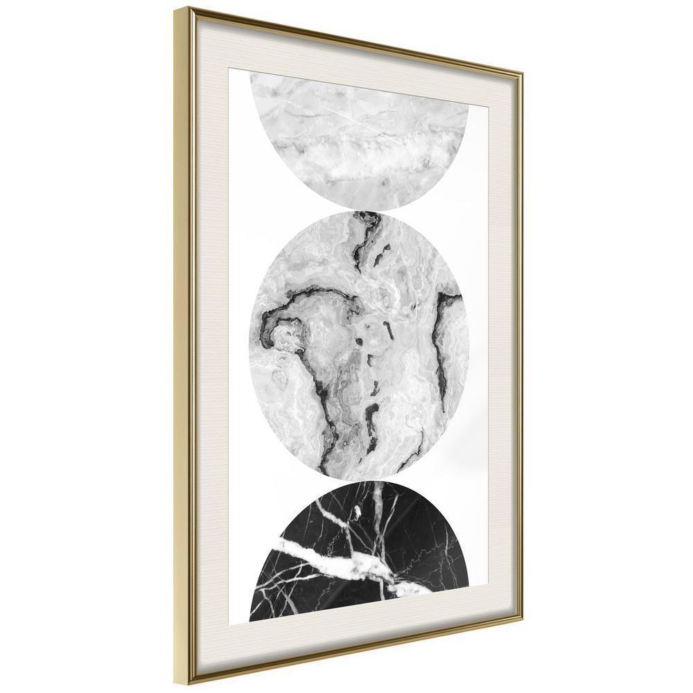 Abstract Poster Frame - Three Shades of Marble-artwork for wall with acrylic glass protection