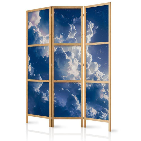 Japanese Room Divider - Starry Clouds and Delicate Light Over a Corner of the Sky