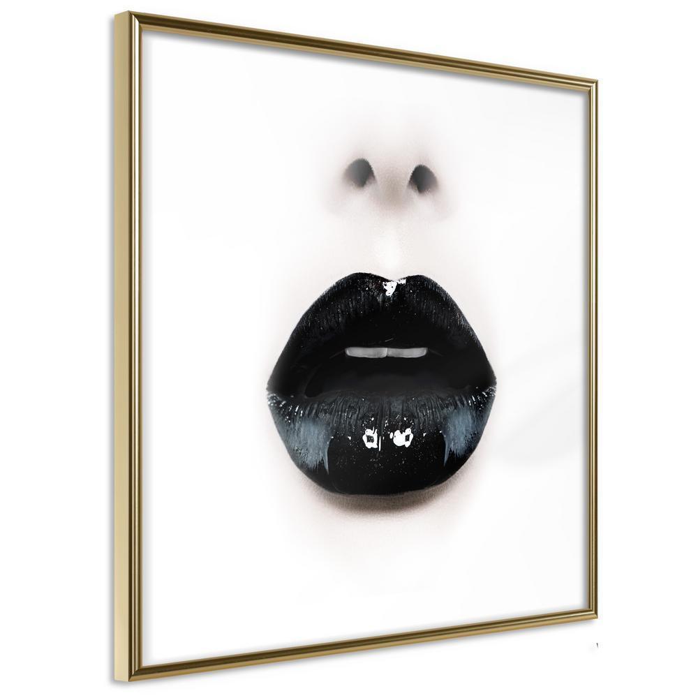 Wall Decor Portrait - Black Lipstick (Square)-artwork for wall with acrylic glass protection