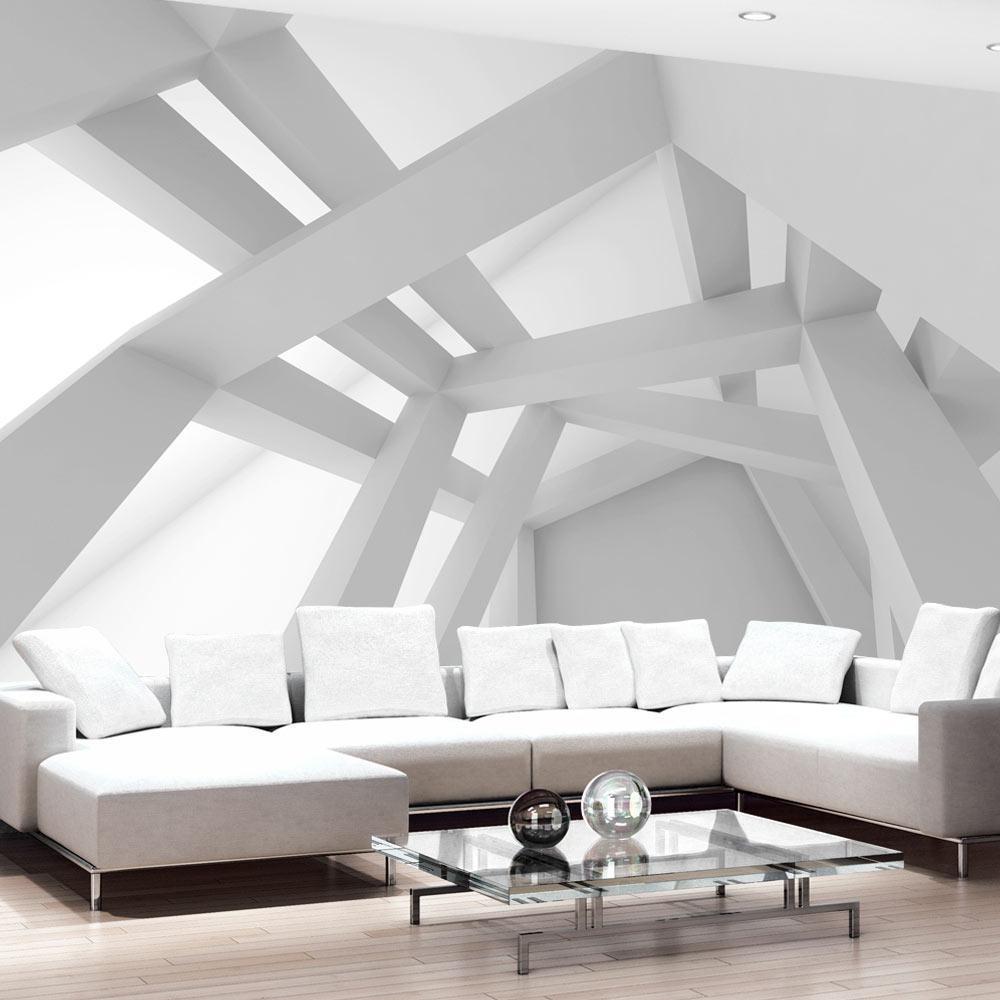 Wall Mural - White Construction-Wall Murals-ArtfulPrivacy