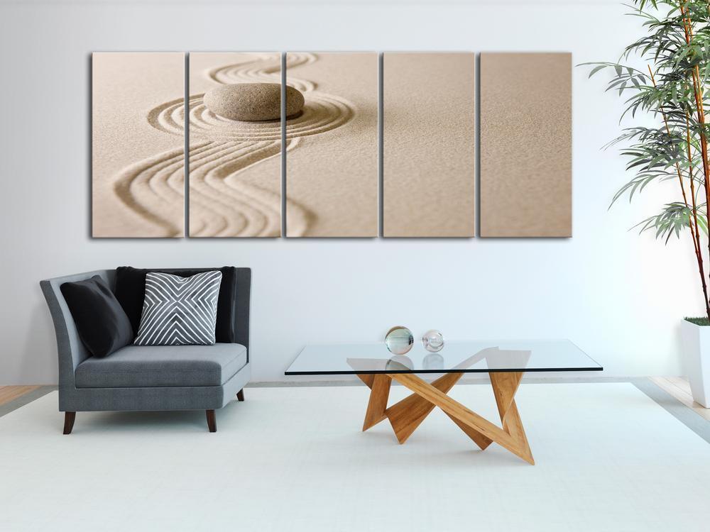 Canvas Print - Zen: Sand and Stone-ArtfulPrivacy-Wall Art Collection