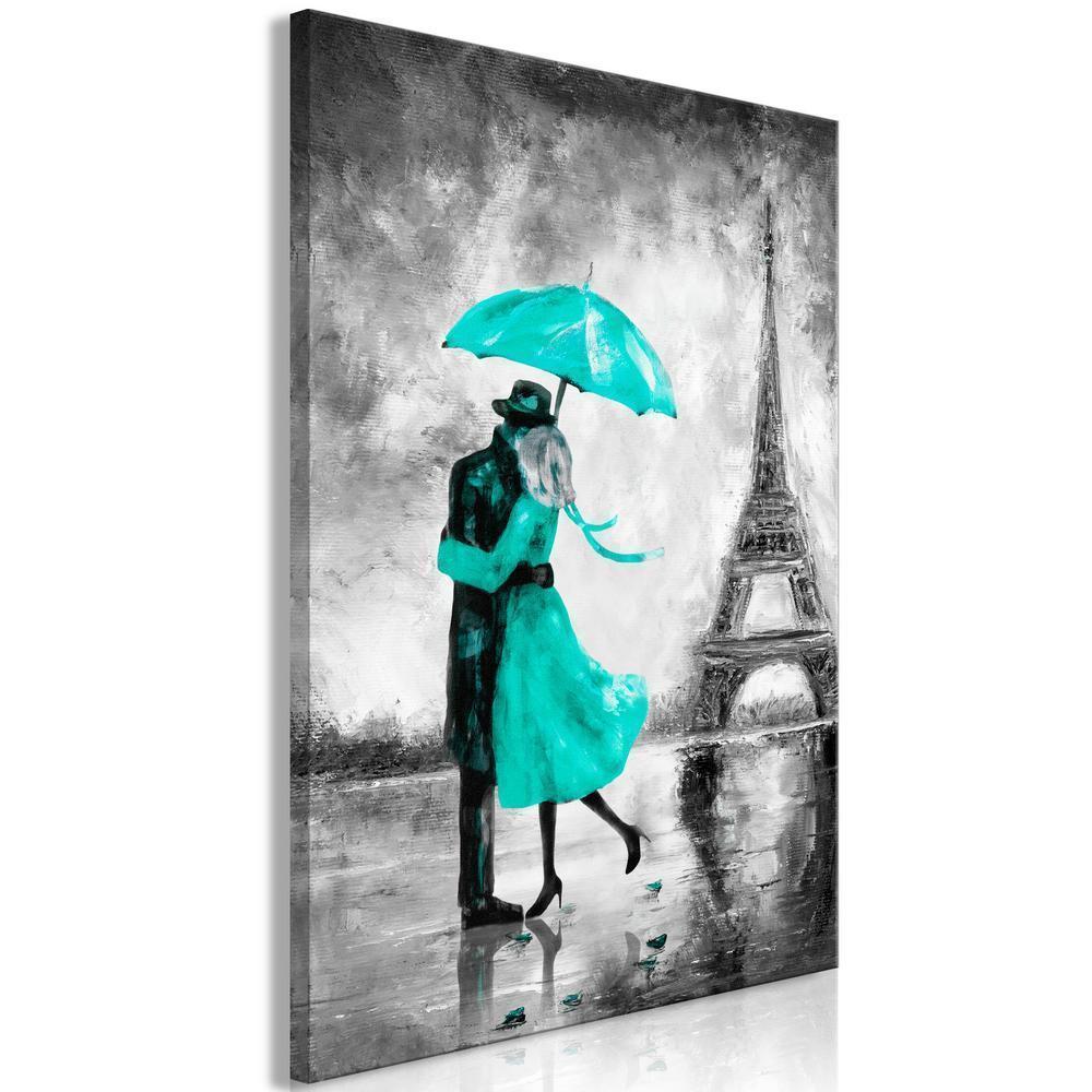 Canvas Print - Paris Fog (1 Part) Vertical Green-ArtfulPrivacy-Wall Art Collection