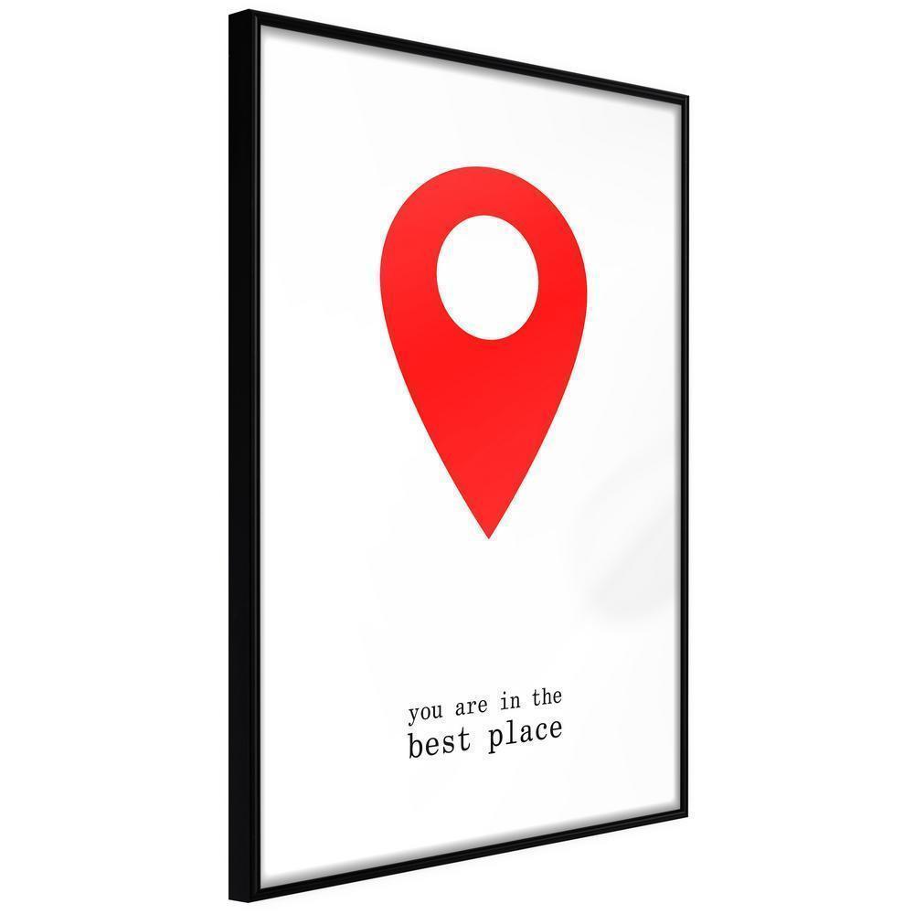 Typography Framed Art Print - The Best Location-artwork for wall with acrylic glass protection