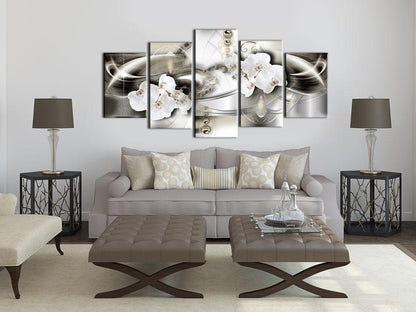Canvas Print - Orchids among the waves of gold-ArtfulPrivacy-Wall Art Collection