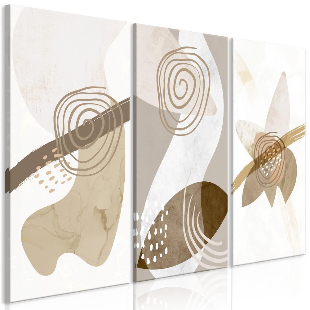 Canvas Print - Beige Trio (3 Parts)-ArtfulPrivacy-Wall Art Collection