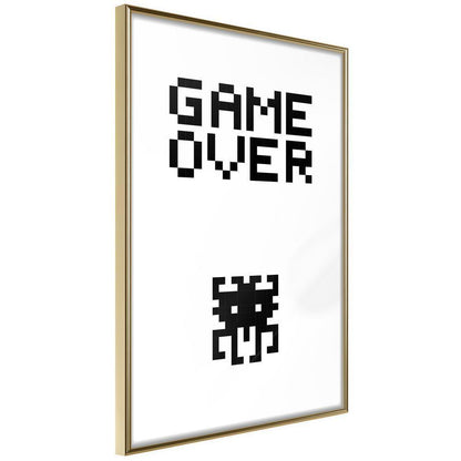 Typography Framed Art Print - Game Over-artwork for wall with acrylic glass protection