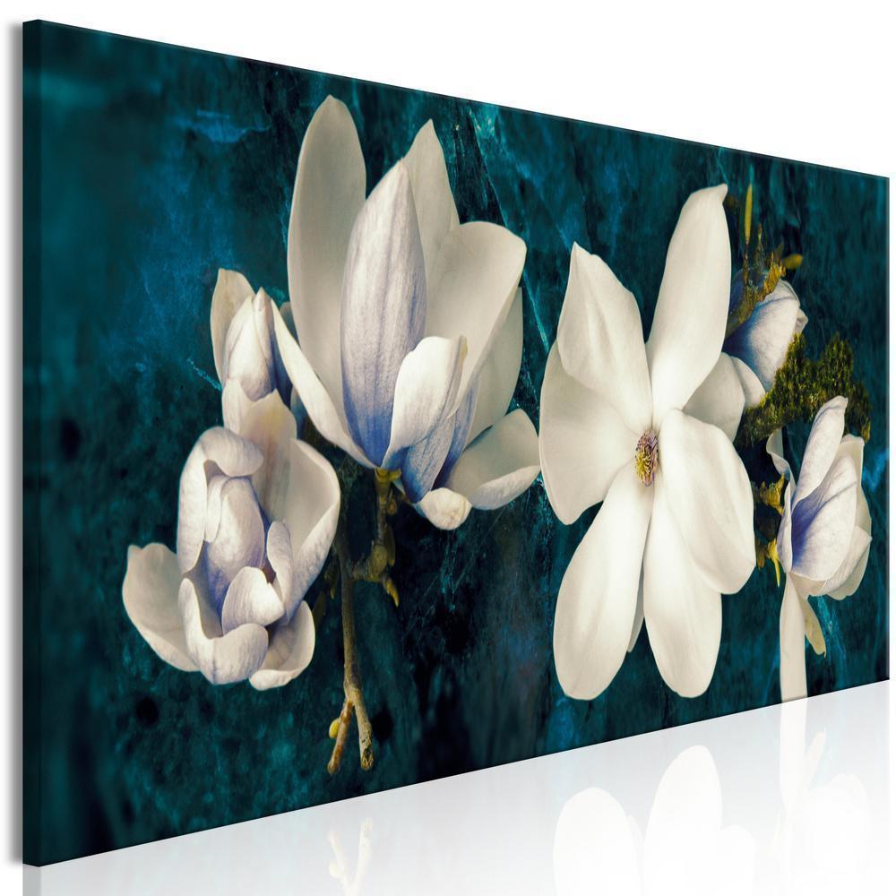 Canvas Print - Avant-Garde Magnolia (1 Part) Narrow Turquoise-ArtfulPrivacy-Wall Art Collection