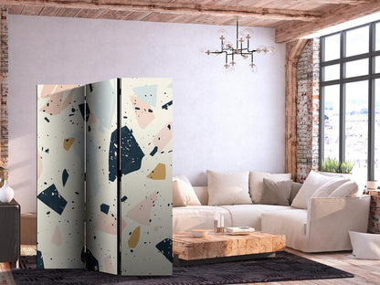 Room Divider - Terrazzo with Large - Scaled Stones in Subdued Colors