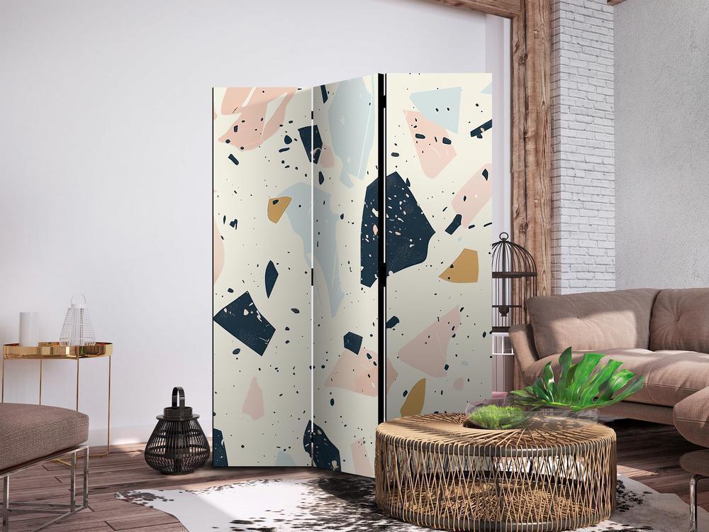 Room Divider - Terrazzo with Large - Scaled Stones in Subdued Colors