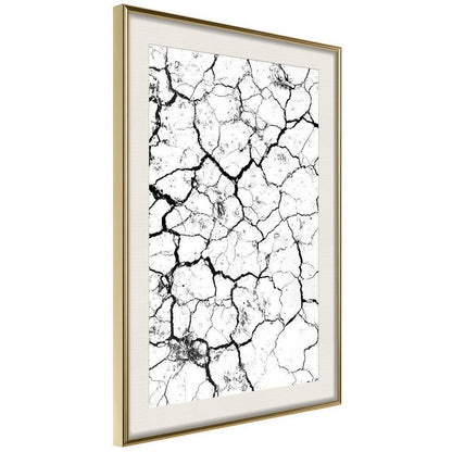 Black and White Framed Poster - Drought-artwork for wall with acrylic glass protection