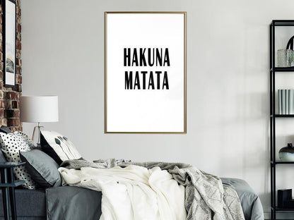 Typography Framed Art Print - Hakuna Matata-artwork for wall with acrylic glass protection