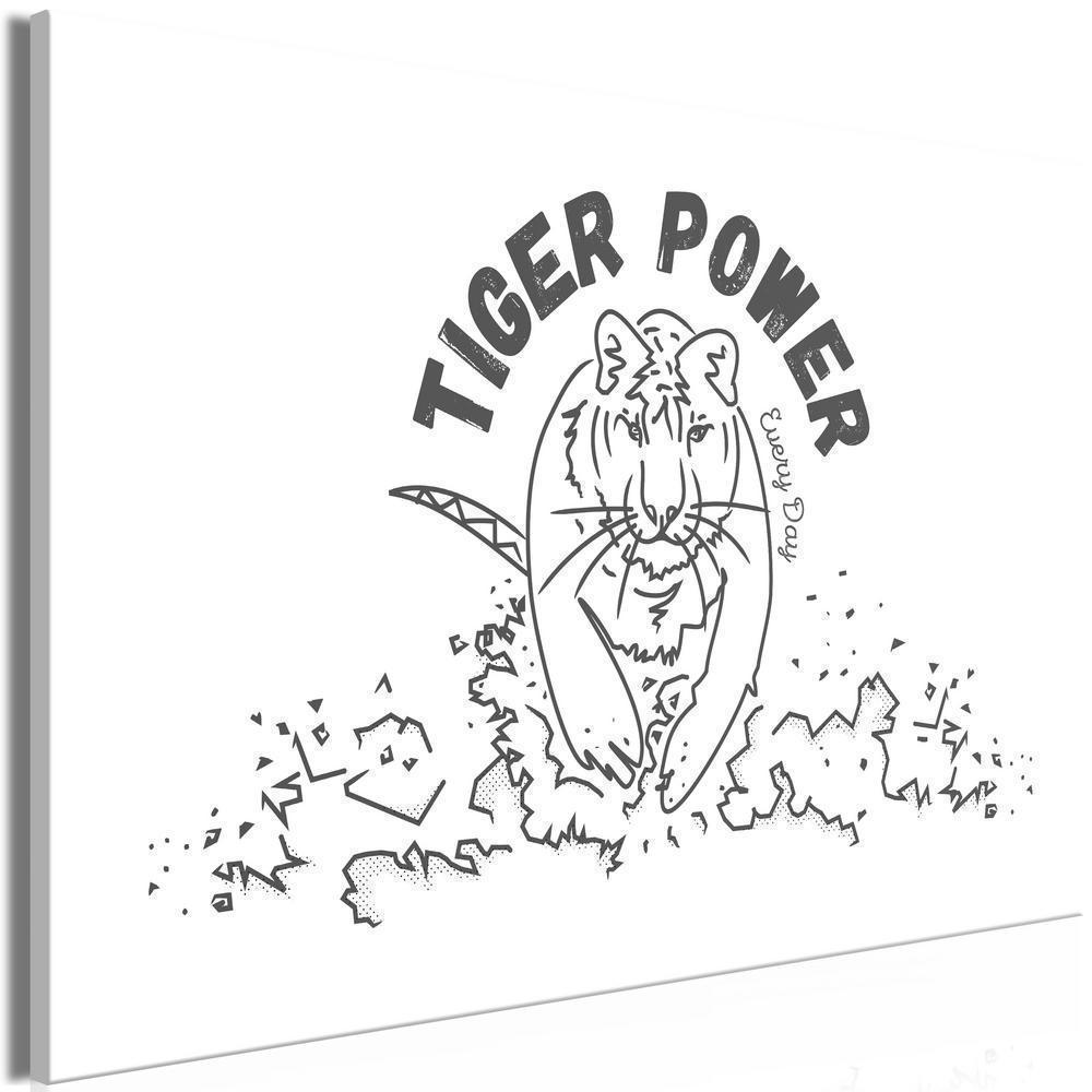 Canvas Print - Tiger Power (1 Part) Wide-ArtfulPrivacy-Wall Art Collection