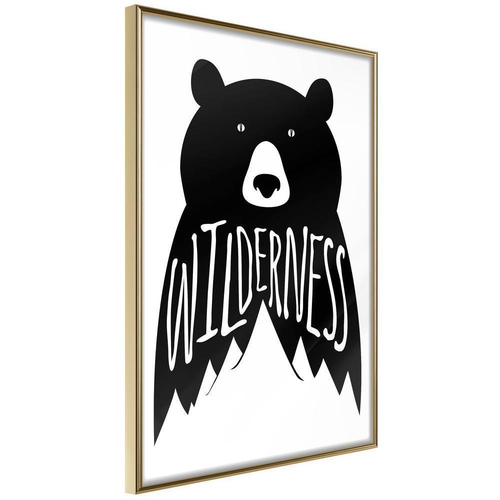 Nursery Room Wall Frame - Wild Bear-artwork for wall with acrylic glass protection