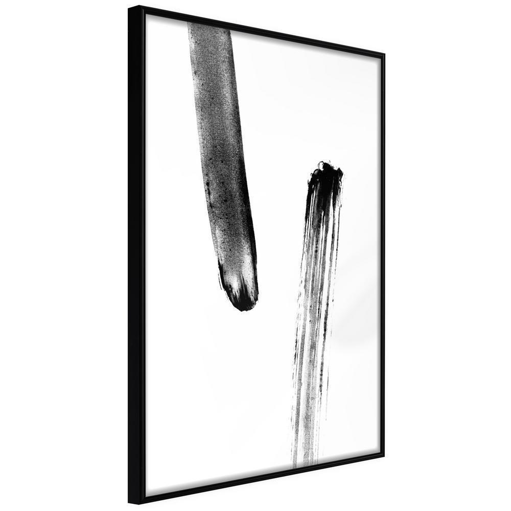 Black and White Framed Poster - Braking Distance-artwork for wall with acrylic glass protection