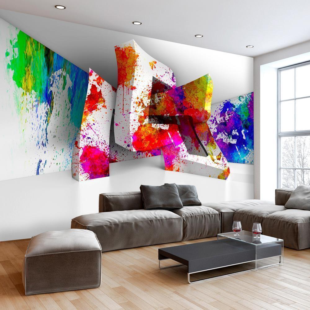 Wall Mural - Three-dimensional Shapes-Wall Murals-ArtfulPrivacy