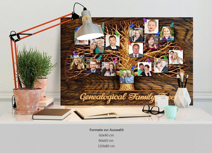 Cork board Canvas with design - Decorative Pinboard - Family Tree [Corkboard]-ArtfulPrivacy