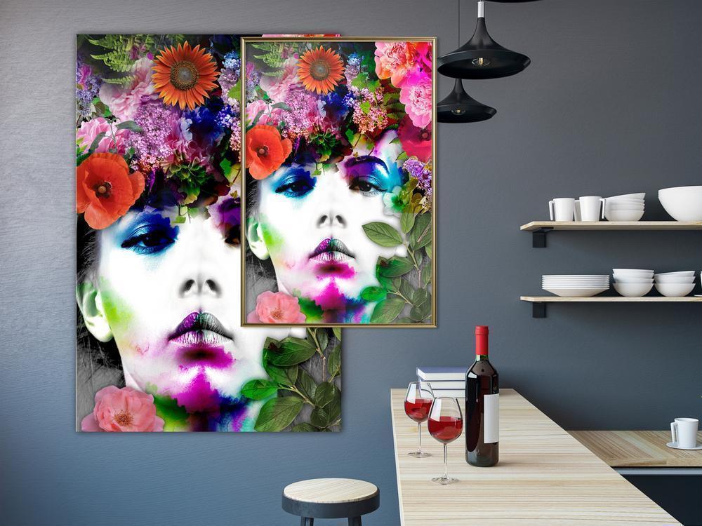 Wall Decor Portrait - Flower Coronet-artwork for wall with acrylic glass protection