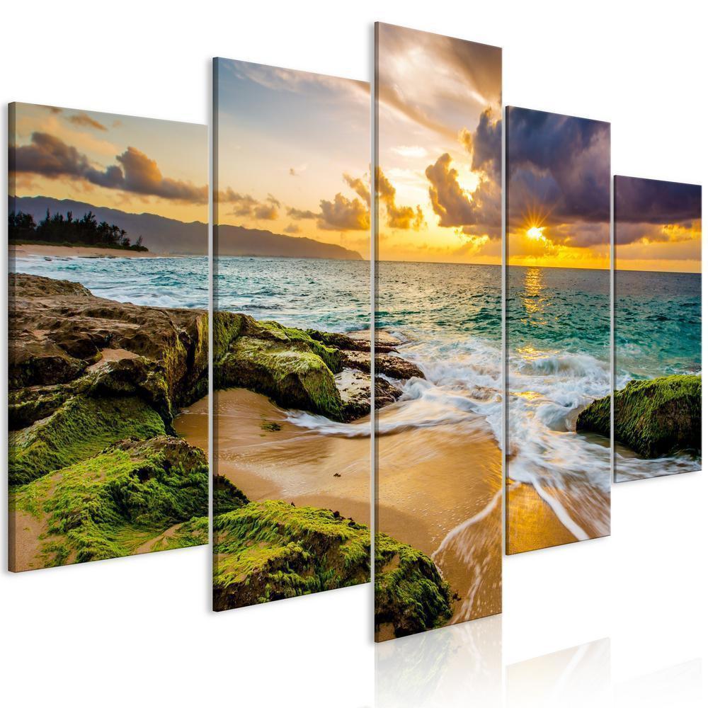 Canvas Print - Turquoise Sea (5 Parts) Wide-ArtfulPrivacy-Wall Art Collection