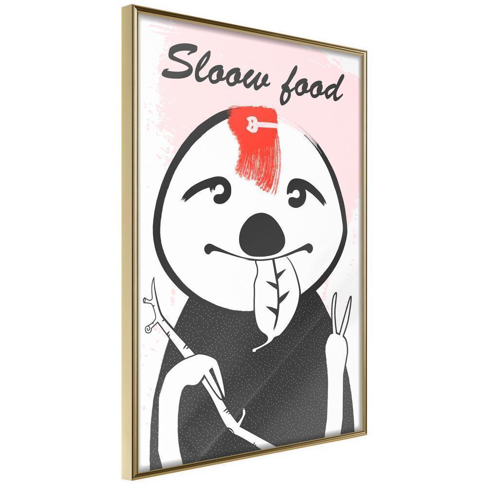 Nursery Room Wall Frame - Sloth's Favourite Food-artwork for wall with acrylic glass protection