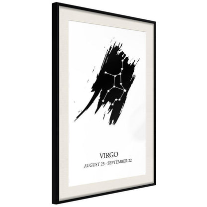 Typography Framed Art Print - Zodiac: Virgo I-artwork for wall with acrylic glass protection