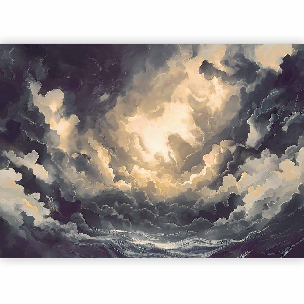 Wall Mural - Epic Light Play: The Sun Battling for Dominance Over the Clouds